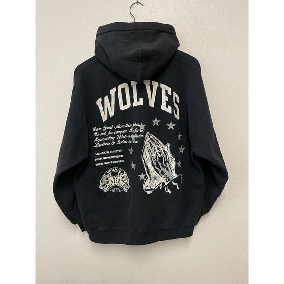 Darc Sport Wolves Club 419 of 1000 Then Now Forever Hoodie Black - Picture 6 of 9